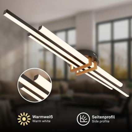 Brilo - LED-Deckenleuchte TINKA LED/30W/230V 3000K schwarz