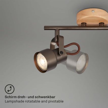 Brilo - LED-Deckenspot TAHUN 2xGU10/5W/230V braun