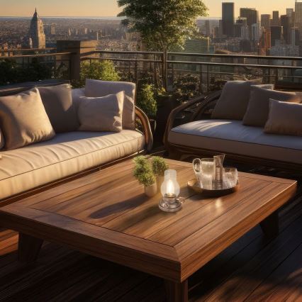 Brilo - KANEA LED, dimmbare wiederaufladbare Außen-Tischlampe LED/1,5W/5V IP44 1200 mAh bronzefarben