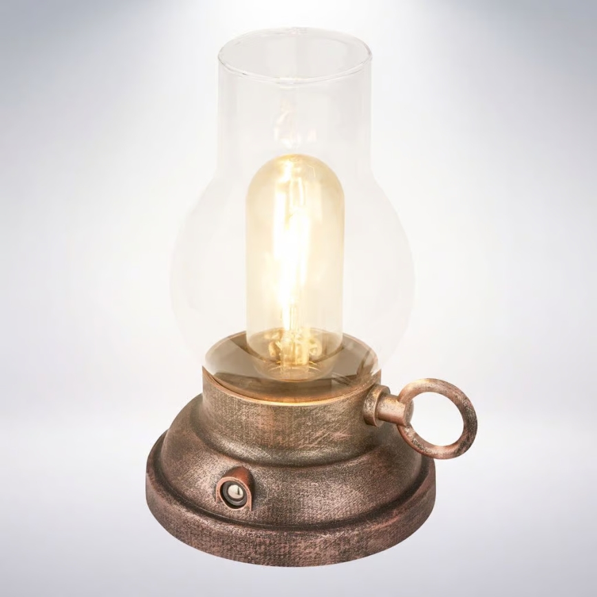 Brilo - KANEA LED, dimmbare wiederaufladbare Außen-Tischlampe LED/1,5W/5V IP44 1200 mAh bronzefarben