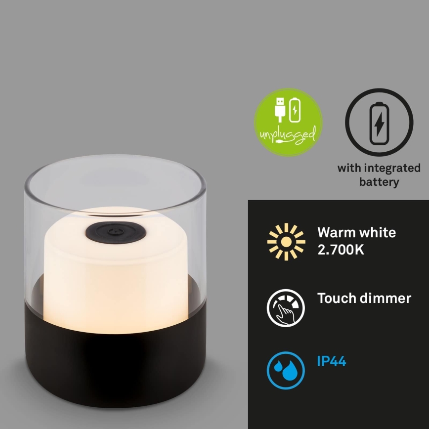 Brilo - LED-dimmbare, wiederaufladbare Outdoor-Tischleuchte LILET LED/2W/5V IP44