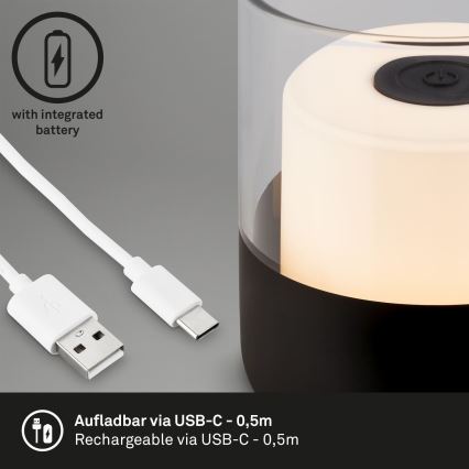 Brilo - LED-dimmbare, wiederaufladbare Outdoor-Tischleuchte LILET LED/2W/5V IP44