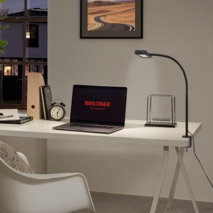 Brilo - LED Flexibel Tischleuchte mit Klemme TRASNA LED/7,5W/230V schwarz