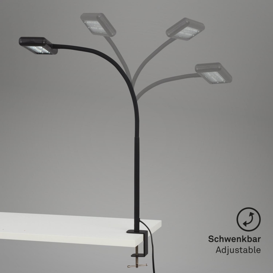 Brilo - LED Flexibel Tischleuchte mit Klemme TRASNA LED/7,5W/230V schwarz