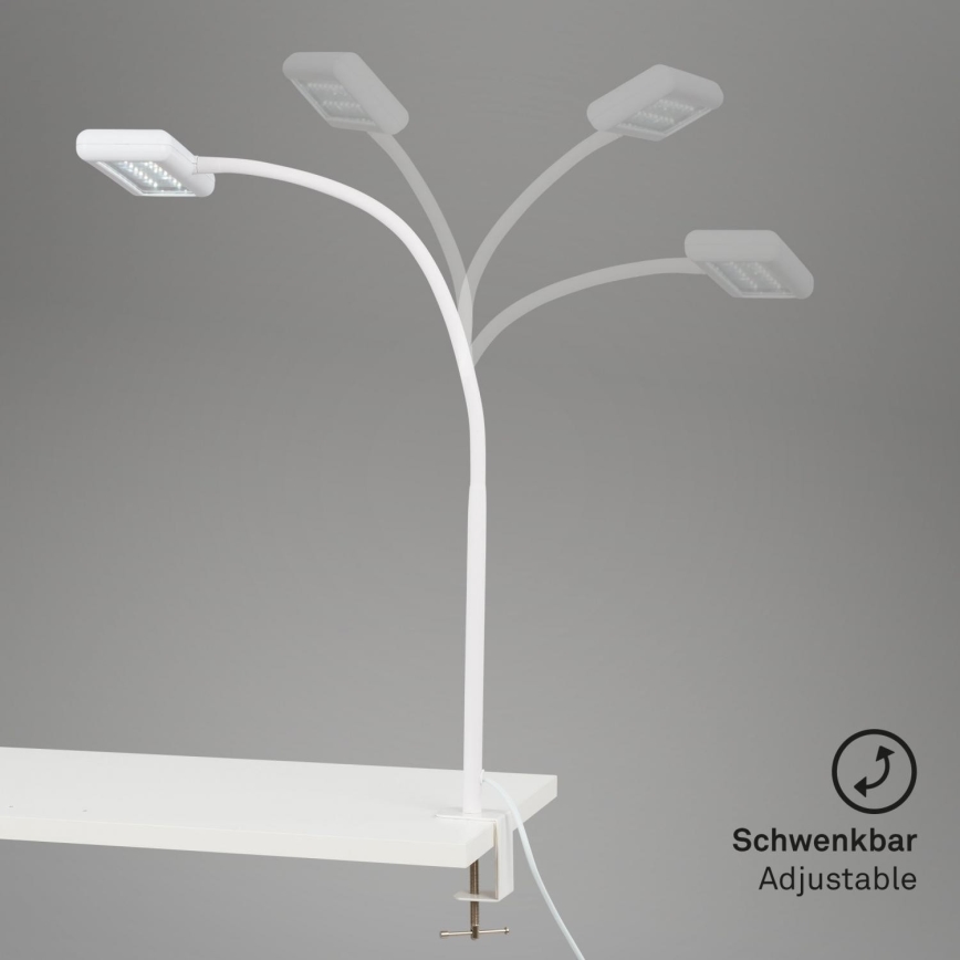 Brilo - LED Flexibel Tischleuchte mit Klemme TRASNA LED/7,5W/230V weiß