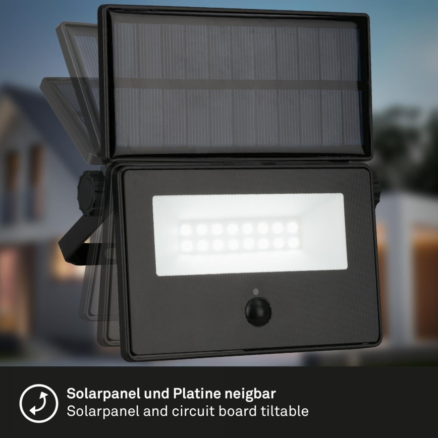 Brilo - LED-Solarreflektor mit Sensor LED/5W/5,5V IP54 1200 mAh