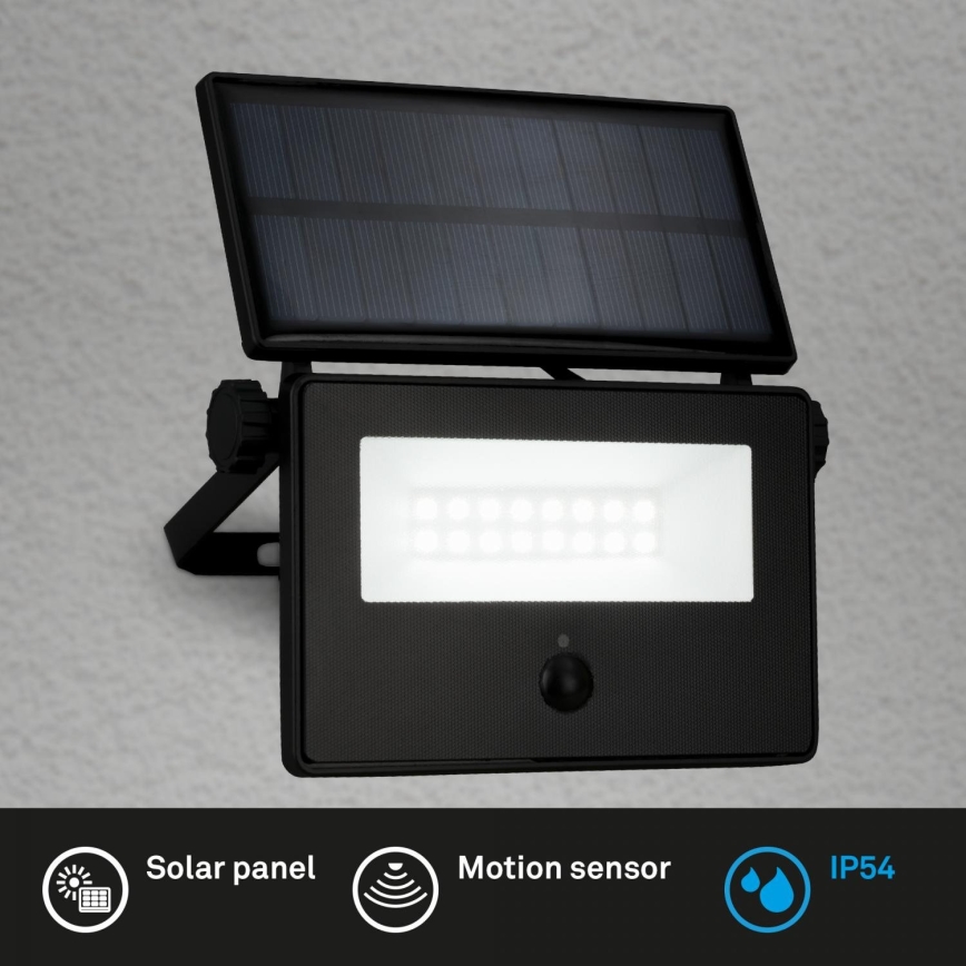 Brilo - LED-Solarreflektor mit Sensor LED/5W/5,5V IP54 1200 mAh