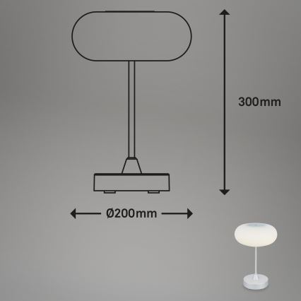 Brilo - dimmbare, wiederaufladbare LED-Tischlampe für den Außenbereich OLANA LED/3W/5V 3300K IP44 2000 mAh