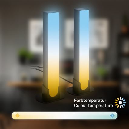 Brilo - SET 2x Dimmbare LED-RGBIC-Tischleuchte LED/12W/230V 3000-6500K Wi-Fi Tuya