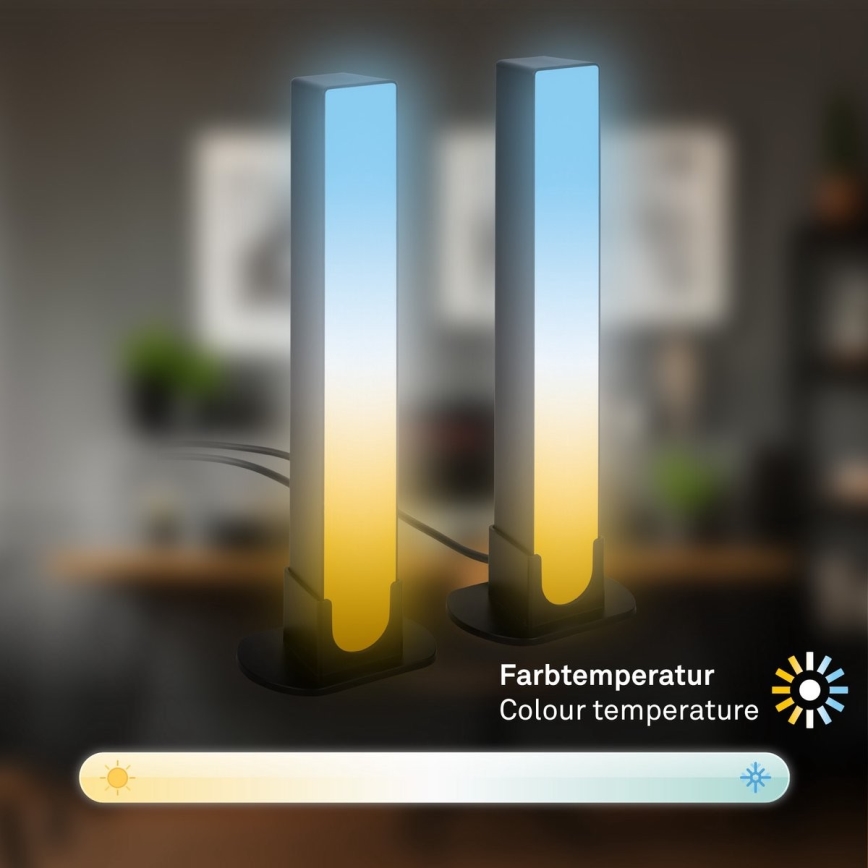 Brilo - SET 2x Dimmbare LED-RGBIC-Tischleuchte LED/12W/230V 3000-6500K Wi-Fi Tuya