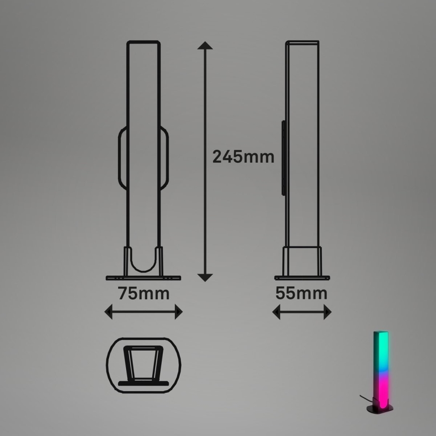 Brilo - SET 2x Dimmbare LED-RGBIC-Tischleuchte LED/12W/230V 3000-6500K Wi-Fi Tuya