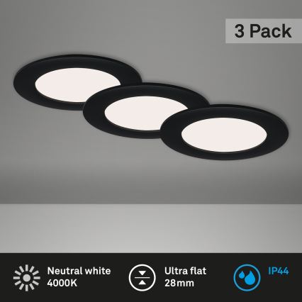 Brilo - SET 3x LED-Deckenleuchte für das Badezimmer FLAT LED/7W/230V IP44