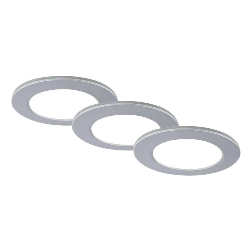 Brilo - SET 3x LED-Einbauleuchte für Badezimmer LED/4W/230V IP44 3000/4000K silbern