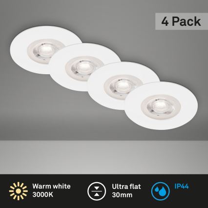 Brilo - SET 4x LED-Deckenleuchte für das Badezimmer LED/4,9W/230V IP44 weiß+