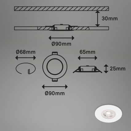 Brilo - SET 4x LED-Deckenleuchte für das Badezimmer LED/4,9W/230V IP44 weiß+