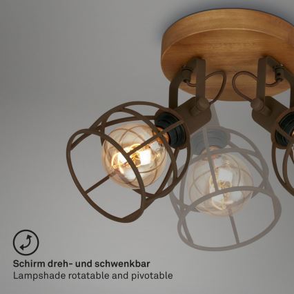 Brilo - Strahler VINTAGE 2xE27/25W/230V braun