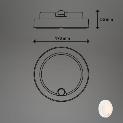 Brilo - LED wiederaufladbare Außenwandleuchte mit Sensor LED/4W/5V 4400 mAh IP44 weiß