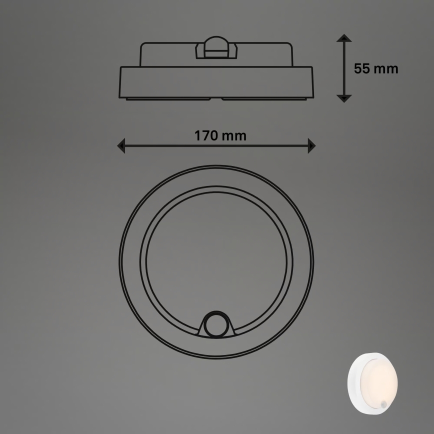Brilo - LED wiederaufladbare Außenwandleuchte mit Sensor LED/4W/5V 4400 mAh IP44 weiß