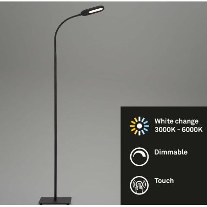 Briloner 1297-015 - Dimmbare, flexible LED-Stehleuchte LED/6,6W/230V 3000K/4000K/6000K