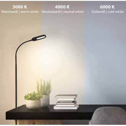 Briloner 1297-015 - Dimmbare, flexible LED-Stehleuchte LED/6,6W/230V 3000K/4000K/6000K