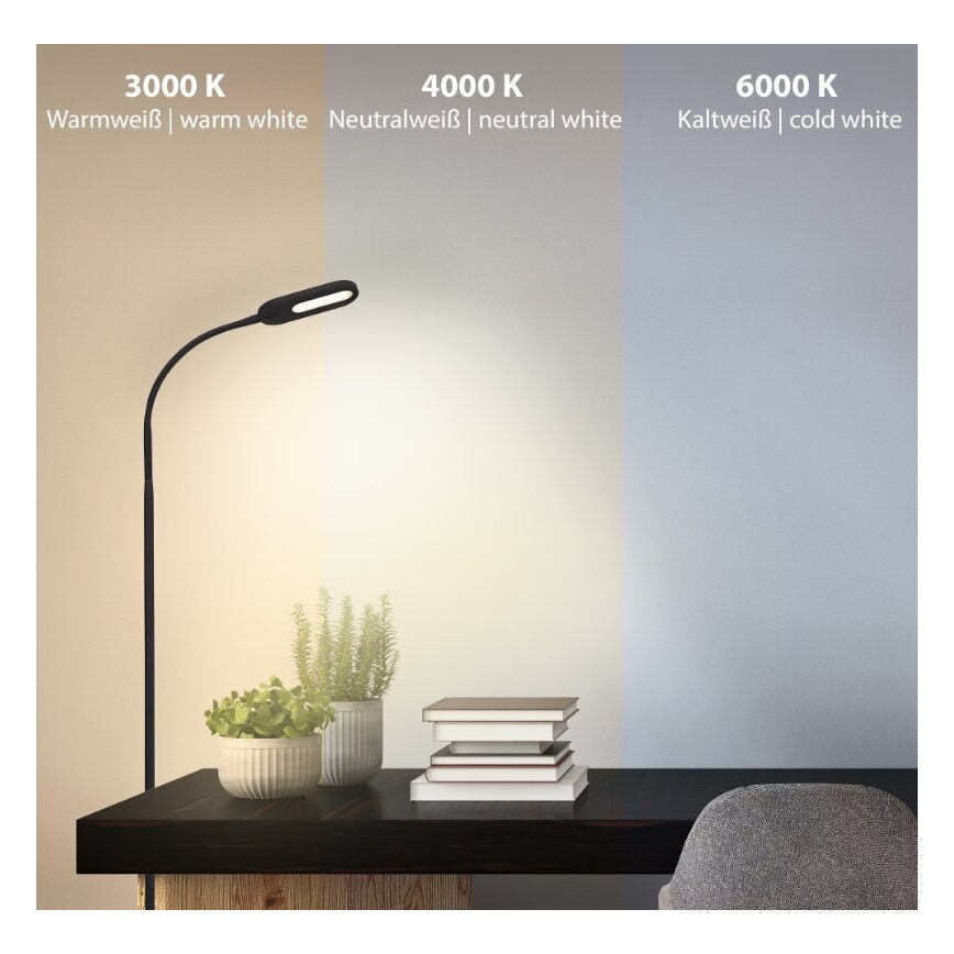 Briloner 1297-015 - Dimmbare, flexible LED-Stehleuchte LED/6,6W/230V 3000K/4000K/6000K