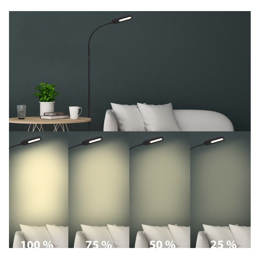 Briloner 1297-015 - Dimmbare, flexible LED-Stehleuchte LED/6,6W/230V 3000K/4000K/6000K
