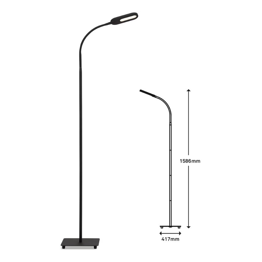 Briloner 1297-015 - Dimmbare, flexible LED-Stehleuchte LED/6,6W/230V 3000K/4000K/6000K