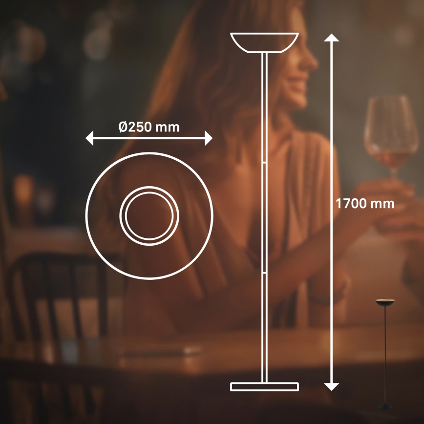 Briloner 1500015 - dimmbare LED-Stehlampe ESTATE LED/8W/5V 4000 mAh schwarz