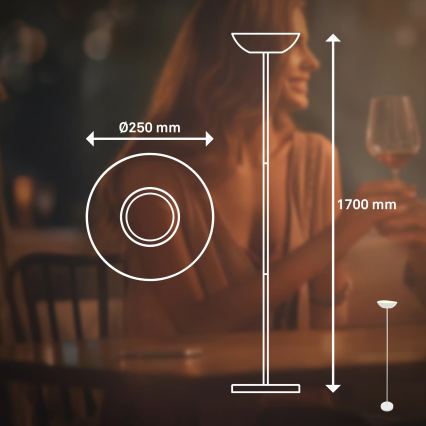 Briloner 1500016 - LED-dimmbare Stehleuchte ESTATE LED/8W/5V 4000 mAh weiß