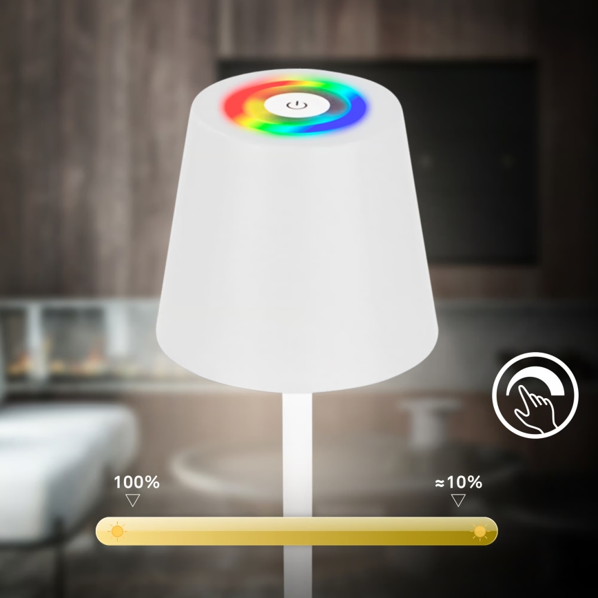 Briloner 1507016 - LED-dimmbare Stehleuchte KIKI LED/4,3W/5V IP44 2600 mAh weiß