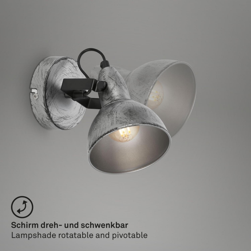 Briloner 2049-014 - Wandstrahler RETRO 1xE14/40W/230V grau