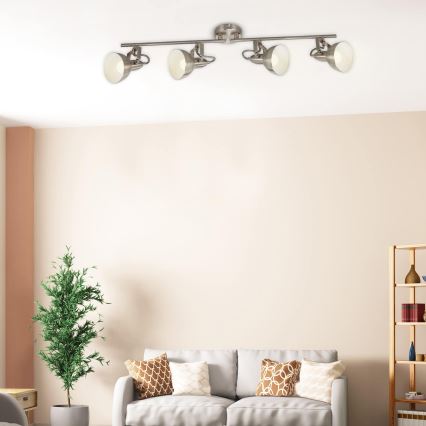 Briloner 2049-042 - 4-flammige Spotleuchte 4x E14/40W/230V, silber