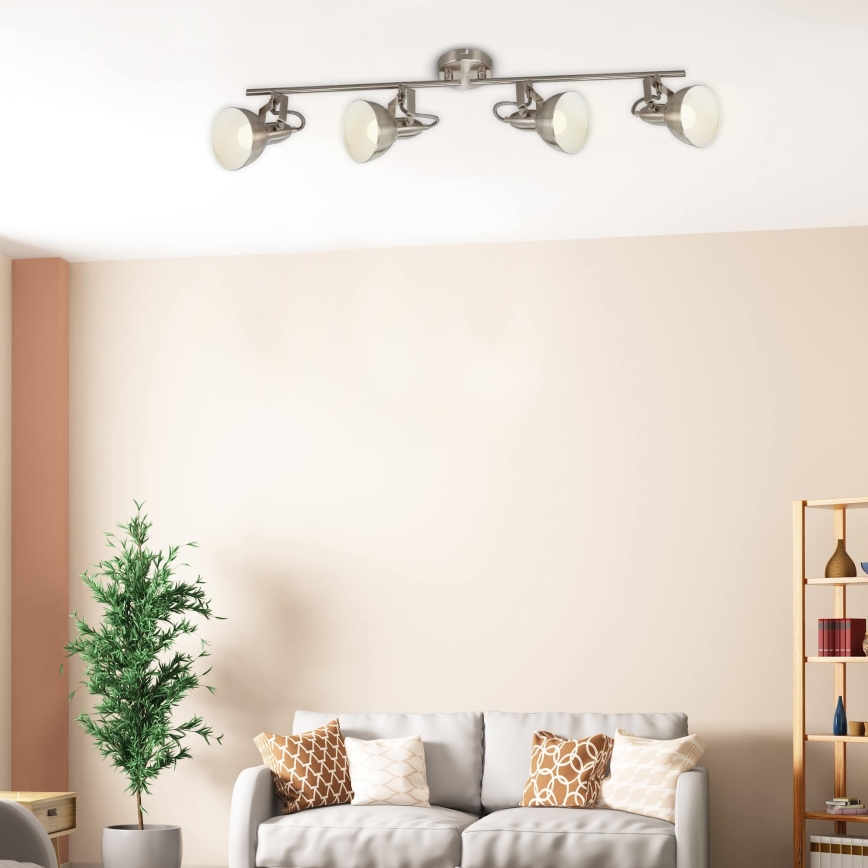 Briloner 2049-042 - 4-flammige Spotleuchte 4x E14/40W/230V, silber