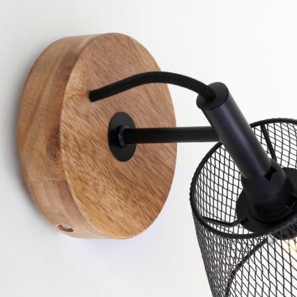 Briloner 2077-015 - Wandleuchte WOOD & STYLE 1xE14/25W/230V Gummibaum