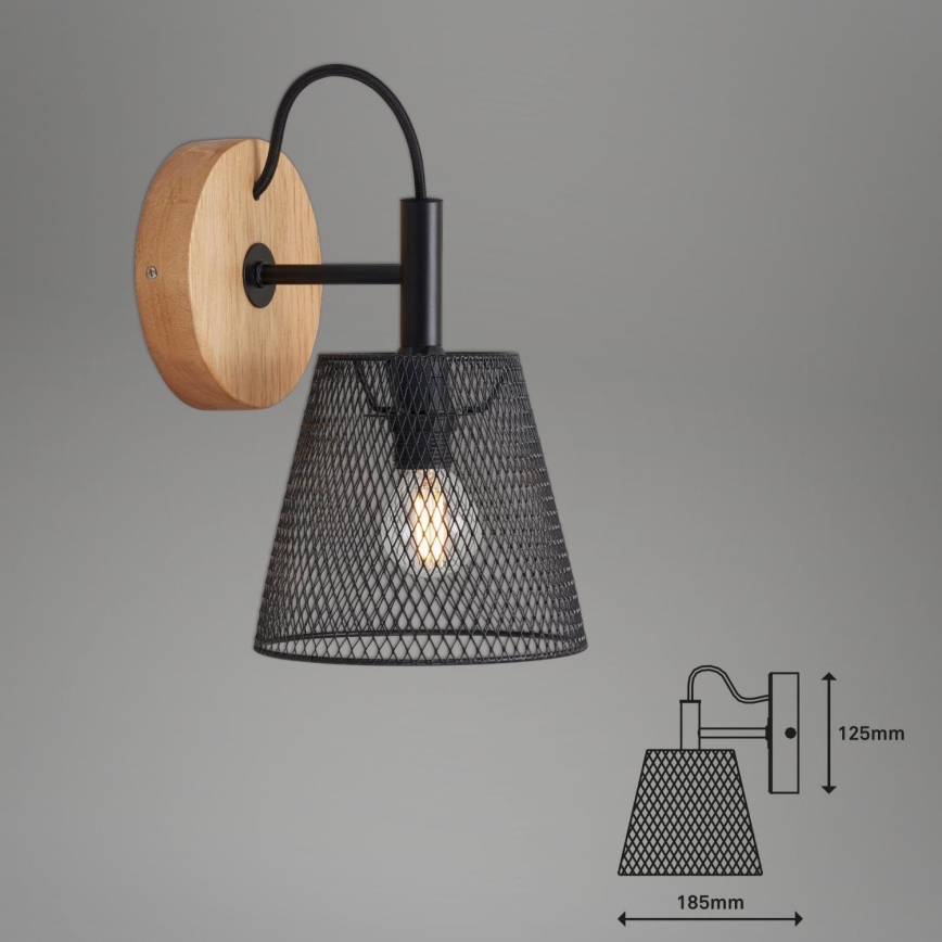 Briloner 2077-015 - Wandleuchte WOOD & STYLE 1xE14/25W/230V Gummibaum