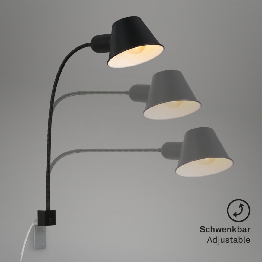 Briloner 2079-015 - Flexible Wandleuchte 1xE27/10W/230V schwarz