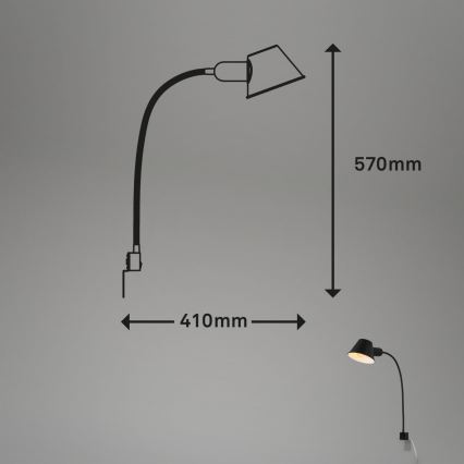 Briloner 2079-015 - Flexible Wandleuchte 1xE27/10W/230V schwarz