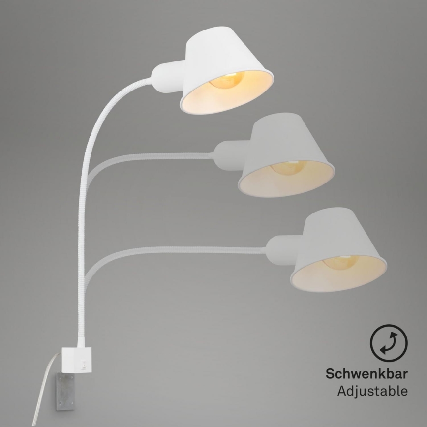 Briloner 2079-016 - Flexible Wandleuchte 1xE27/10W/230V weiß