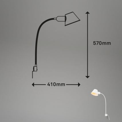 Briloner 2079-016 - Flexible Wandleuchte 1xE27/10W/230V weiß