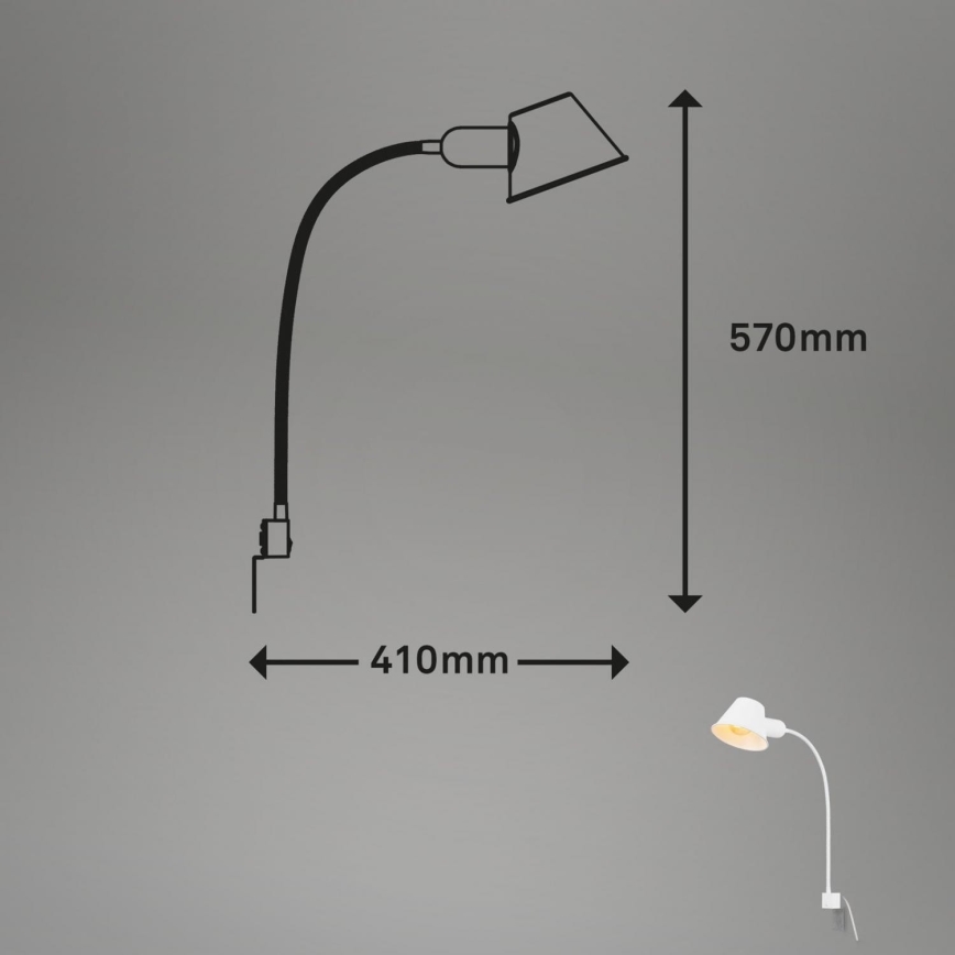 Briloner 2079-016 - Flexible Wandleuchte 1xE27/10W/230V weiß