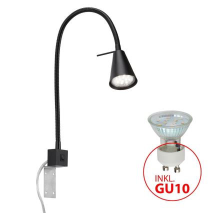 Briloner 2080-015 - Flexible LED-Wandleuchte COMFORT LIGHT 1xGU10/5W/230V schwarz