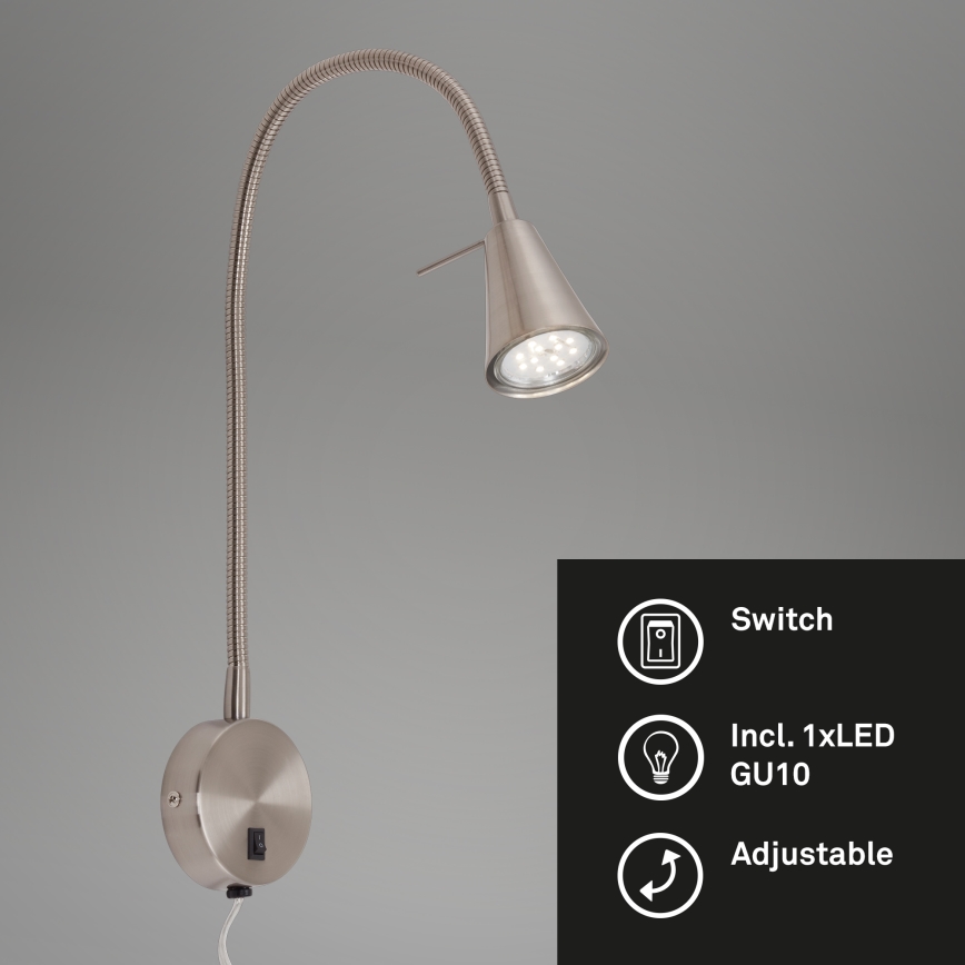 Briloner 2082-012 - LED-Wandlampe COMFORT LIGHT 1xGU10/5W/230V mattes Chrom