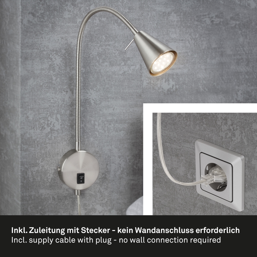Briloner 2082-012 - LED-Wandlampe COMFORT LIGHT 1xGU10/5W/230V mattes Chrom