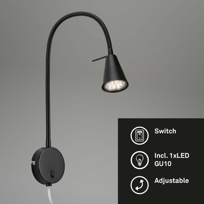 Briloner 2082-015 - LED-Wandlampe COMFORT LIGHT 1xGU10/5W/230V schwarz