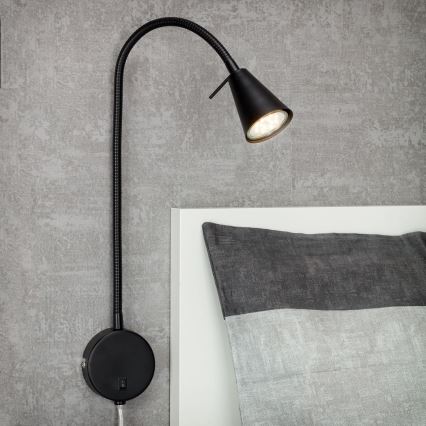 Briloner 2082-015 - Flexible LED-Wandleuchte COMFORT LIGHT 1xGU10/5W/230V schwarz