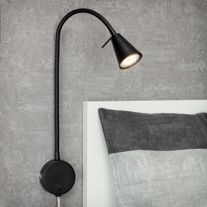 Briloner 2082-015 - Flexible LED-Wandleuchte COMFORT LIGHT 1xGU10/5W/230V schwarz