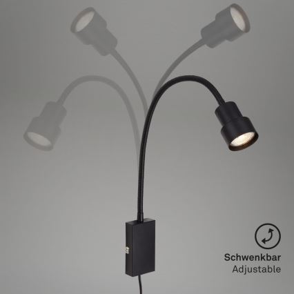 Briloner 2085-015 - LED-Touch-Wandleuchte TUSI 1xGU10/5W/230V schwarz