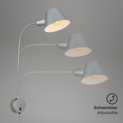 Briloner 2089-014 - Flexible Wandleuchte BRELLO 1xE27/10W/230V mattchrom