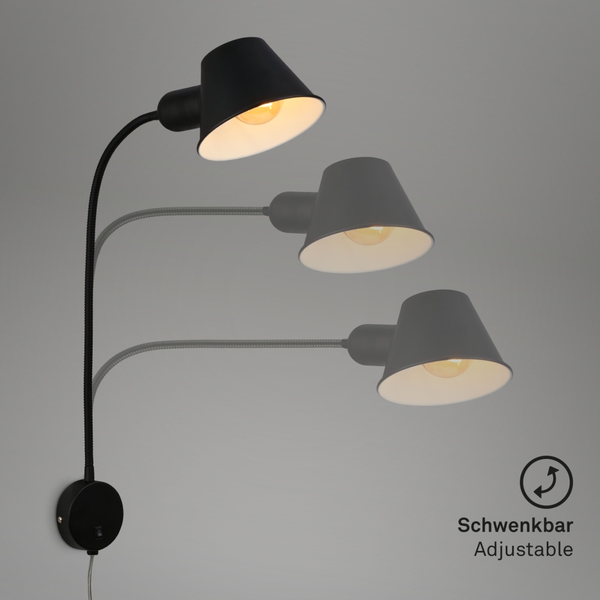 Briloner 2089-015 - Flexible Wandleuchte BRELLO 1xE27/10W/230V schwarz