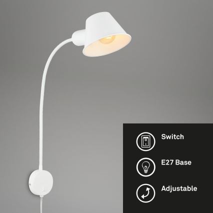 Briloner 2089-016 - Flexible Wandleuchte BRELLO 1xE27/10W/230V weiß